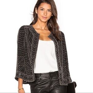 Velvet by Graham & Spencer Fully Beaded Black Jacket Women Medium NWT